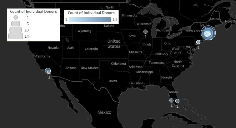 Map of donors nationwide.